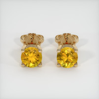 1.24 Ct.Tw. Orangish Yellow Sapphire Earrings, 14K Yellow Gold 1